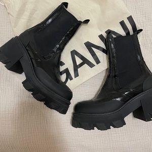 Ganni chunky sole ankle boots